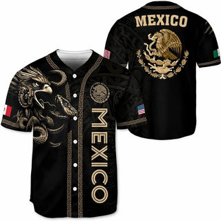 TT Mexico Flag Baseball Jersey  Green White Red Button Up Shirt LN