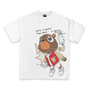 TT Graduation Bear Graphic Tee  Y2K Rap Streetwear T-Shirt  Unisex Crew Neck  Vintage Hip-Hop Graphic  Sports Style LN