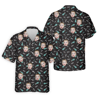 Custom Face Kids Photo  Funny Hawaiian Shirt HG  Hawaiian Shirt HG For Dad  Christmas Golf Gift