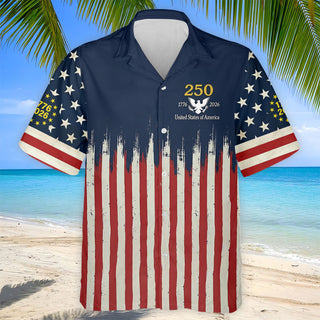 250 Years Red White Blue 1776-2026  s For Men  Patriotic Hawaiian Shirt HG   250th Anniversary Golf Gift For Men