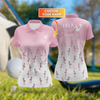 Talk Birdie To Me Flamingo Womens Golf Polo Shirt HG  Custom Ladies Polo Shirt HG Womens Golf Gifts