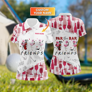 Par Then Bar Custom Funny Womens Golf Polo Shirt HG  Ladies Golf Polos Gifts