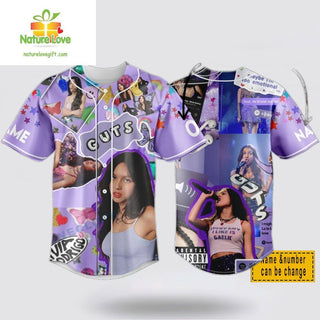Olivia Rodrigo Guts Purple Baseball Jersey Custom Name Number NNA