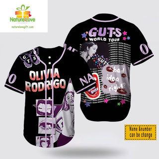 Olivia Rodrigo Guts Tour Baseball Jersey Custom Name Number NNA