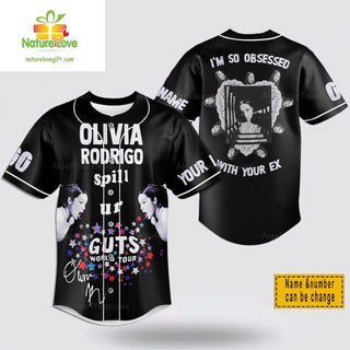 Olivia Rodrigo Baseball Jersey Custom Name Number So Obsessed Shirt NNA