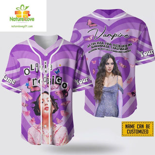 Olivia Rodrigo Guts Tour 2026 Baseball Jersey Shirt Custom Name NNA