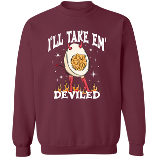 I'll Take Em' Deviled, Funny Thanksgiving Sweatshirt, Thanksgiving Dinner Shirt, Fall Sweatshirt, Retro Thanksgiving Sweater, Fall Vibes Tee