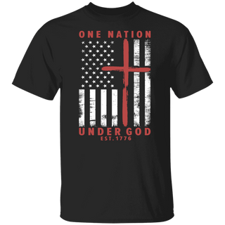 One Nation Under God Est 1776 Shirt, Patriotic Shirt, Christian God Shirt, 4th Of July Shirt, Independence Day Gift, Retro USA Flag Shirt