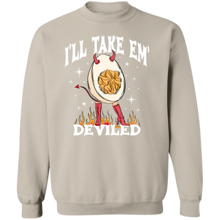 I'll Take Em' Deviled, Funny Thanksgiving Sweatshirt, Thanksgiving Dinner Shirt, Fall Sweatshirt, Retro Thanksgiving Sweater, Fall Vibes Tee