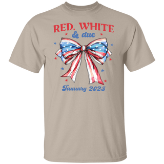 Red White and Due Shirt, 4th Of July Pregnancy Announcement Shirt, Pregnancy Reveal, Made In The USA, Patriotic Shirt