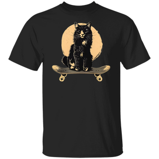 Skateboard Cat Shirt, Cool Cat Shirt,Vintage Style, Cat T Shirt, Crazy Skate Punk Kitten Tee, Cool Graphic T Shirt, Unisex Softstyle T-Shirt