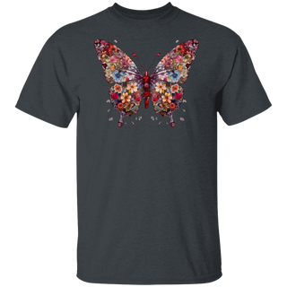 Butterfly Floral Shirt | Butterfly T-Shirt | Butterfly Graphic Shirt | Gift For Her | Flowers Gift T-Shirt | Botanical Tee | Butterfly Gift