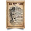 To My Son Lion Poster,16x24 in Christmas Gift For Son, Son Gift From Mom, Mother Son Gift, Son Poster, Son Birthday Gift, Mom To Son Gifts