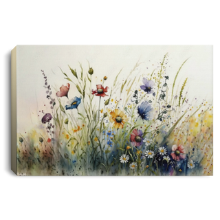 Flowers Canvas Wall Art Print, Wildflower Wall Art, Flower Painting, Flower Home Wall Decor, Floral Wall Art