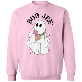 Boo-Jee Sweatshirt, Halloween Boujee Ghost Unisex Crewneck, Bohemian Halloween Clothing, Ice Coffee Ghost Sweatshirt, Tumbler Ghost Tee,T250