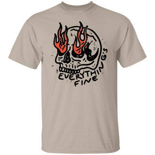 Everything is Fine Skeleton Oversized Vintage T-shirt, Funny Skeleton Shirt, It's fine I'm fine Everything is fine