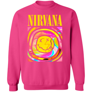 Nirvana Smile Face Overdyed Crew Neck Sweatshirt Sweatshirt