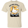 Cute Goose Tshirt, Postive Quote Tee, Trendy Just Roll With It T-Shirt, Retro Cottagecore Tee, Oversized Womens Crewneck Shirt, Teen Shirts