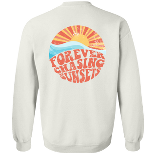 Forever Chasing Sunsets Sweatshirt, Beach Sweatshirt, Surfing Hoodie, Trendy Crewneck, Sweatshirt With Words On Back, Aesthetic Sweatshirt