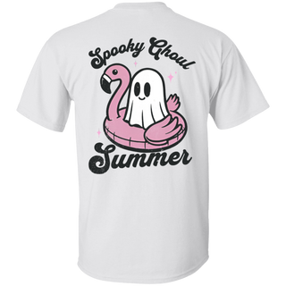 Spooky Ghoul Summer, Cute Ghost Shirt, Flamingo Shirt, Funny Summer Shirt, Summer Vibes, Beach Vibes, Gift For Her