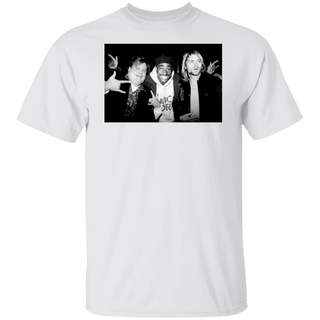 Chris Farley Tupac Shakur and Kurt Cobain partying Unisex Men's Cotton Crew T-shirt Vintage 90s streetwear hip hop best seller 2pac