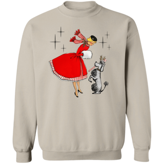 Christmas Sweatshirt, Retro 1950s Classy Woman Graphic, Crewneck Women's Sweatshirt, Gift For Her