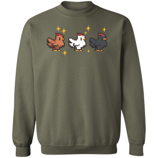 Pixel Chicken Sweatshirt, Funny Farmer Sweatshirt, Farm Gamer Sweatshirt, Gamer Pun Sweatshirt, Chicken Lover Gift, Farm Animal Lover