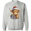 Christmas Highland Cow Sweatshirt, Cute Cow Christmas Sweatshirt, Christmas Crewneck Cow Sweater, Farm Christmas Shirt, Gift For Christmas
