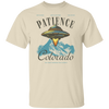 Patience, Colorado Graphic T-Shirt, Alien UFO TV Show Memorabilia Tee, Funny Retro Travel Poster Shirt For Resident Of Patience, CO