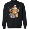 Christmas Highland Cow Sweatshirt, Cute Cow Christmas Sweatshirt, Christmas Crewneck Cow Sweater, Farm Christmas Shirt, Gift For Christmas