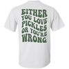 Either You Love Pickles Or You're Wrong Funny Pickle Lover Shirt Gift For Pickle Eater Tshirt