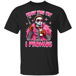 Halloween Horror Movie Shirt, Pink Movie Killers Shirt, Scary Halloween Movie Shirt, Funny Killers Just The Tip I Promise Shirt