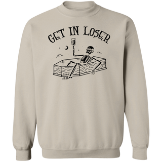 Get In Loser Sweatshirt, Funny Skeleton Sweatshirt,Sarcastic Skeleton Hoodie,Coffin And Skeleton Sweater,Halloween Horror Sweater,Skull Gift