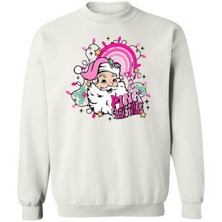 Retro Pink Christmas Santa Claus Christmas Sweatshirt