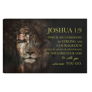 Half Jesus Half Lion Landscape Canvas .75in Frame