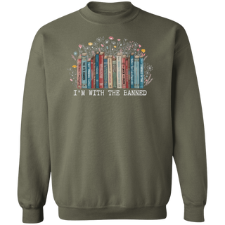Banned Books Sweatshirt, I'm With The Banned, Book Lover Teacher, Unisex Super Soft Premium Graphic T-Shirt,Reading Shirt. Librarian Shirt