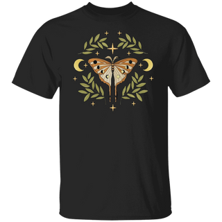 Midnight Moth & Moons Shirt | Butterfly Fairycore TShirt | Celestial Mystical T-Shirt