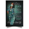 Black American Gift Gifts For Nurses Nurse Black queen Healthcare Worker Black Queen With Wine African American Girl Poster HG Black And Proud 365
