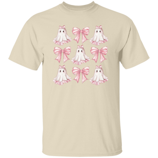 Coquette Halloween Shirt, Coquette Pink Bow Ghost Shirts, Cute Ghost Graphic Tee, Pink Coquette Halloween T-Shirt, Pink Spooky Vibes Shirts