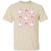 Coquette Halloween Shirt, Coquette Pink Bow Ghost Shirts, Cute Ghost Graphic Tee, Pink Coquette Halloween T-Shirt, Pink Spooky Vibes Shirts