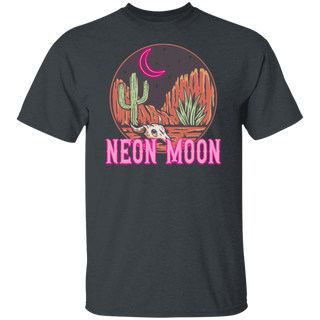 Neon Moon T-Shirt, Retro Western Cowboy Skull, Cactus, Desert T shirt