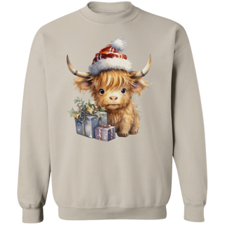 Christmas Highland Cow Sweatshirt, Cute Cow Christmas Sweatshirt, Christmas Crewneck Cow Sweater, Farm Christmas Shirt, Gift For Christmas