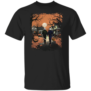 Michael Myer Shirt, Jason Vorhees T-Shirt, Vintage Grunge Halloween Tee, Spooky Season Fall Tshirt For Men Women