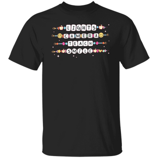 Lights Camera Teach Smile Teacher Shirt, Groovy Teacher Shirt, Teacher Friendship Bracelet Shirt, Back To School Shirt, First Day of School