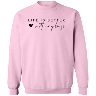 Life is Better With My Boys Sweatshirt and Hoodie, Mom of Boys Sweatshirt, Mom of Boys Crewneck, Mom of Boys Shirt