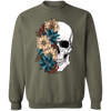Bloom Skull Sweatshirt, Halloween Sweatshirt, Floral Skull Boho, Womens Fall Sweater, Flower Skull Skeleton Crewneck, Skeleton Blooms