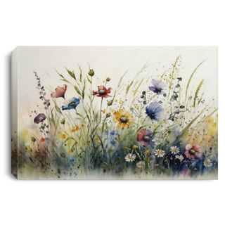 Flowers Canvas Wall Art Print, Wildflower Wall Art, Flower Painting, Flower Home Wall Decor, Floral Wall Art