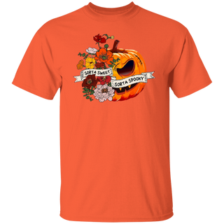 Sweet Sorta Spooky Shirt, Flower Pumpkin Shirt, Halloween PumpkinTee, Horror Shirt, Halloween Party Gift, Sarcasm Tee, Spooky Season T Shirt