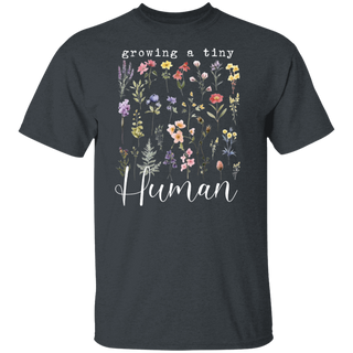 Growing A Tiny Human Pregnancy Announcement Shirt, Spring Flower Baby Reveal Maternity Shirt, Easter Gift for Expecting