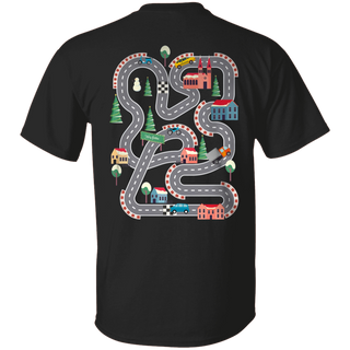 Play Car Race On Dad's Back, Mat Road Car Race Track T-Shirt, Dad Mom Father's Day Family Gift, Playmat TShirt, Daddy's Birthday Present
